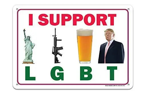 Liberty Guns Beer Trump Tin Sign